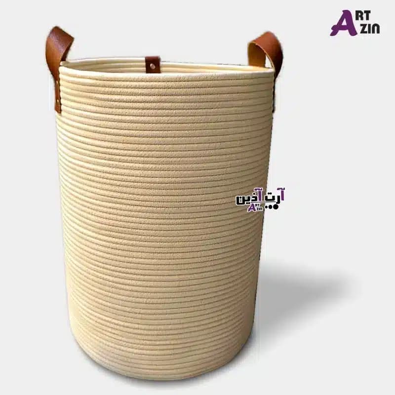 سبد لباس در دار بزرگ لاندری 30*45 سانتی قیطان دوزی ساده – کد: 892 — تصویر ۶