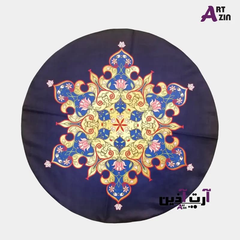 رومیزی عسلی گرد 3 تیکه جدید شیک 90 سانتی رنگ بنفش بادمجانی کد: 8 – 608 — تصویر ۲
