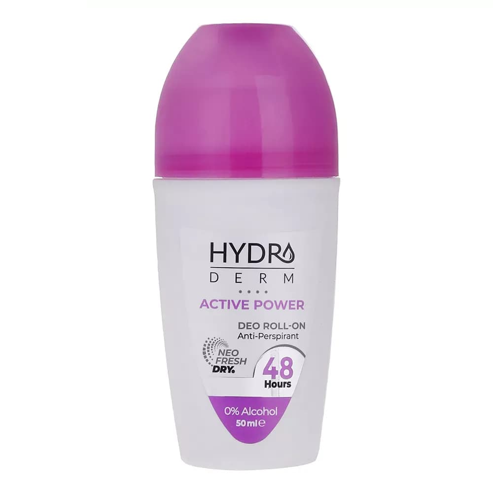 رول ضد تعریق زنانه هیدرودرم مدل Active Power حجم 50 میلی لیتر
