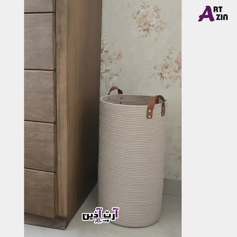 سبد اسباب بازی یا لاندری و سبد رخت چرک لباس قیطان دوزی 30*30 سانتی – کد: 870 — تصویر ۲