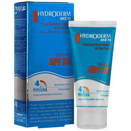 کرم ضد آفتاب آقایان هیدرودرم SPF35 حجم ۵۰ میلی لیتر — تصویر ۳