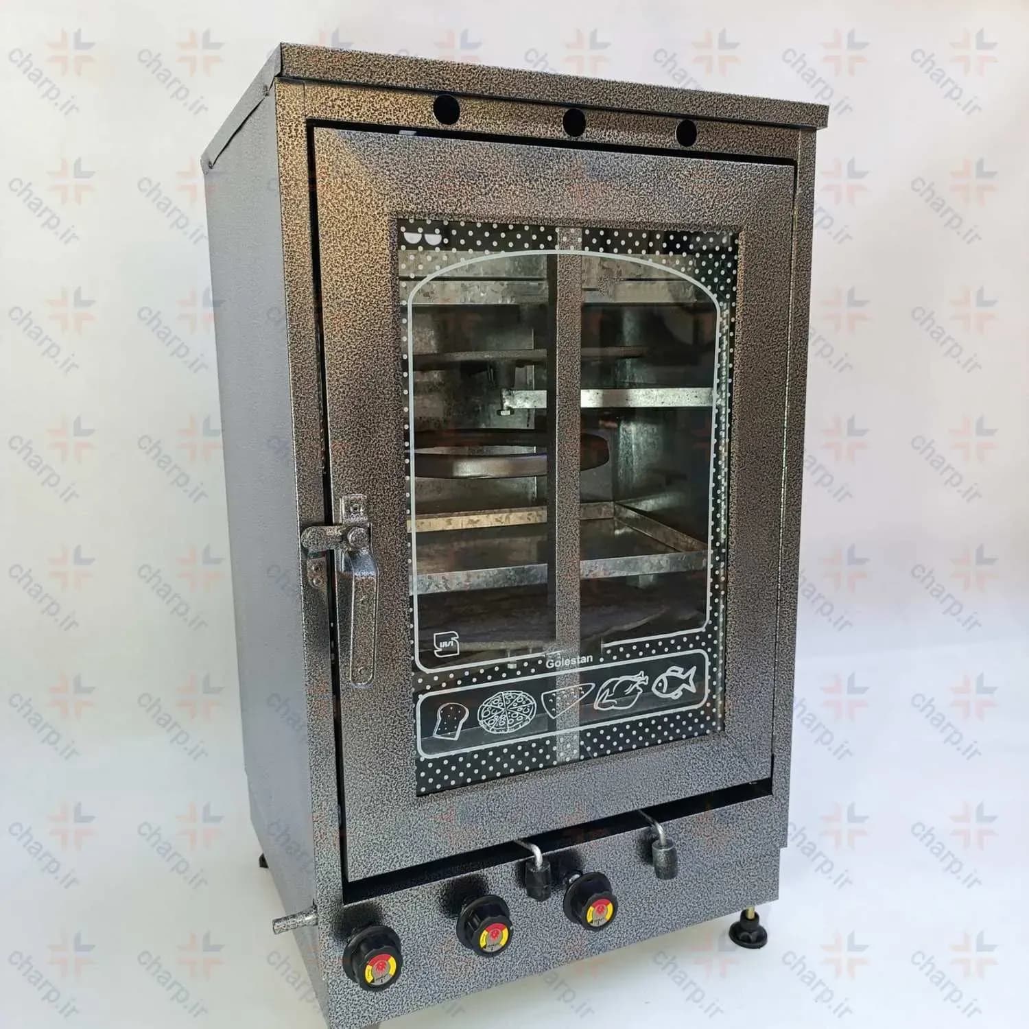 تنور گازی ورق دوجداره مشکی کوره ای ارتفاع 80 دو چدن 4~6سینی کد 844m (فیلم دارد) — تصویر ۱۱