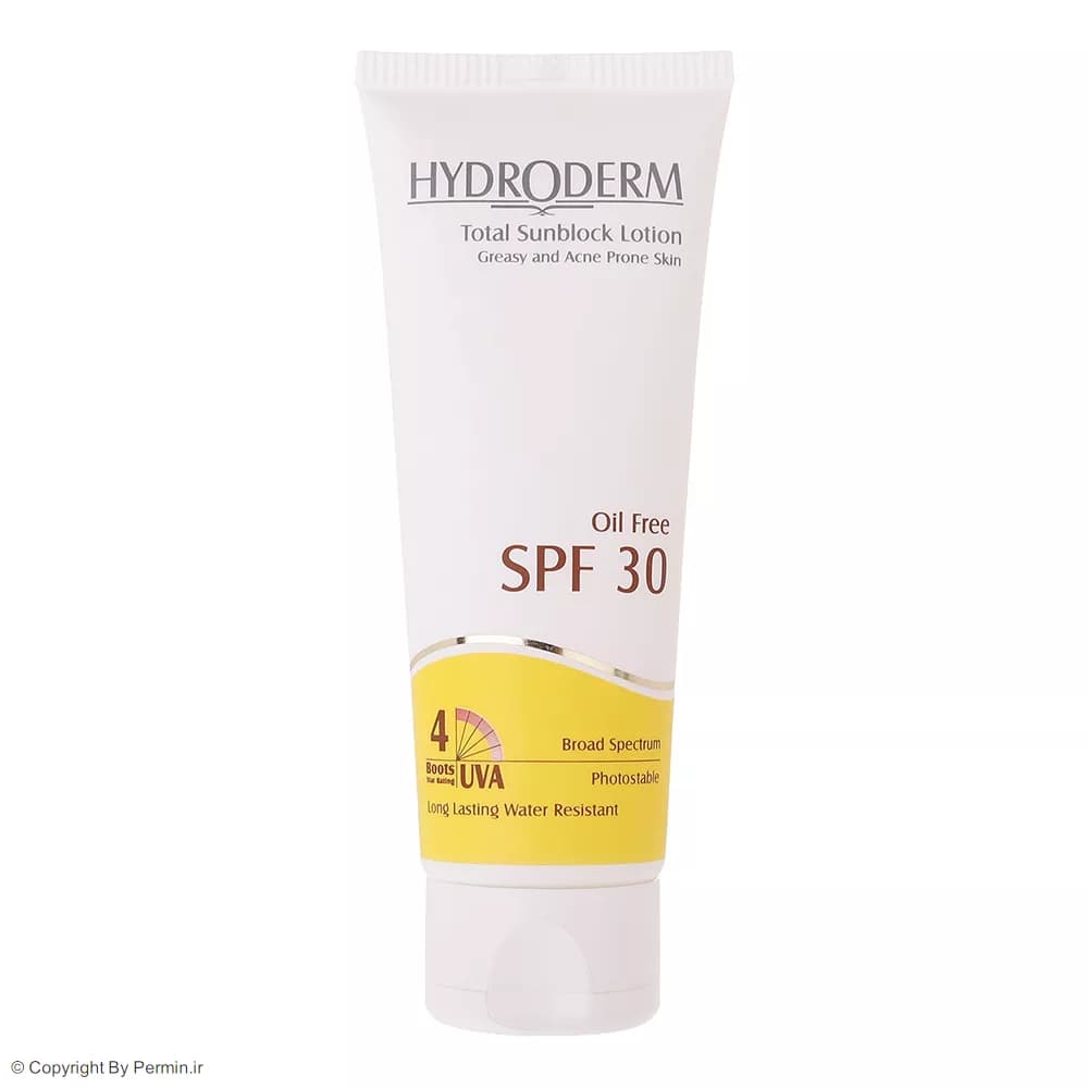 لوسیون ضدآفتاب فاقد چربی هیدرودرم SPF30 مناسب پوست چرب و آکنه دار حجم 75 میلی‌لیتر — تصویر ۵