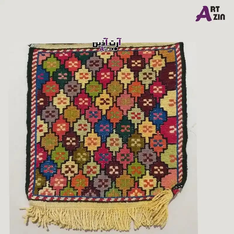 گلیم رومیزی کوچک دستباف ورنی سنتی ایرانی 30*30 سانتی کد: 11 – 500