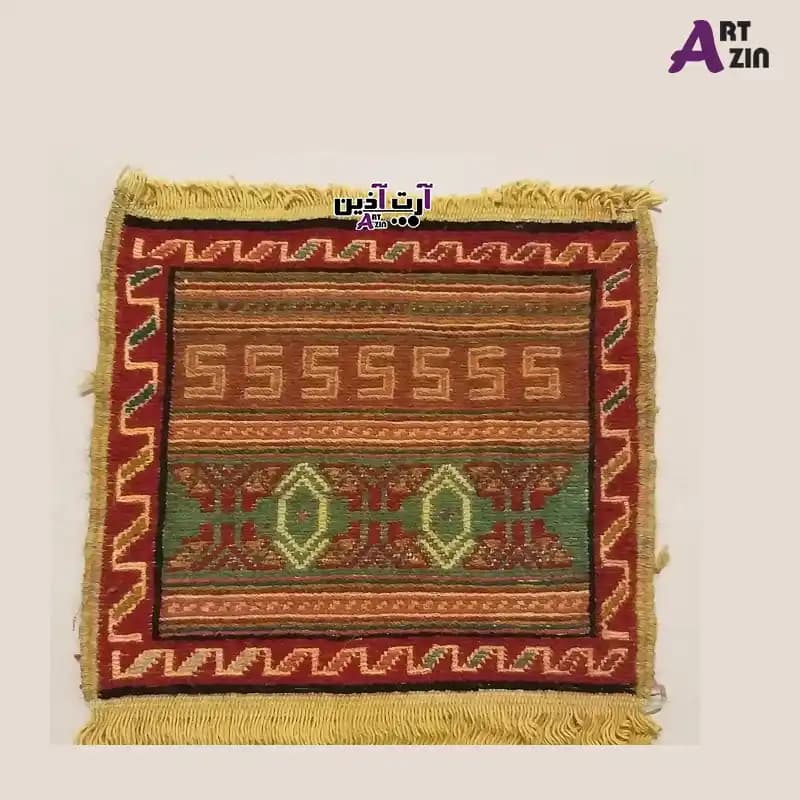 رومیزی گلیم کوچک دستباف ورنی سنتی ایرانی 30*30 سانتی کد: 7 – 500 — تصویر ۴