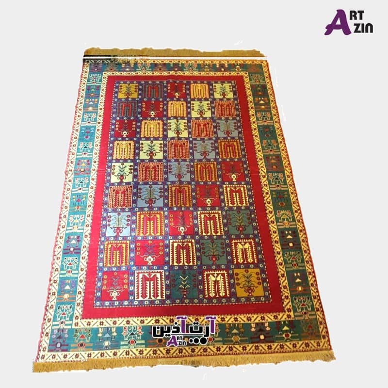 گلیم دستباف شش متری ورنی سنتی ایرانی طرح خشتی کد: 497