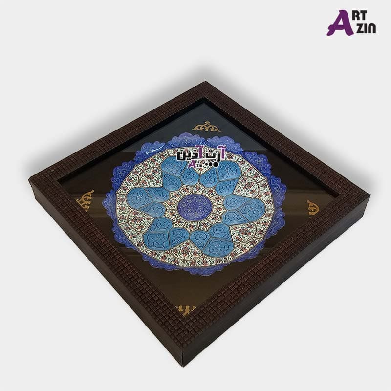 قاب میناکاری اصفهان 30*30 بشقاب مینا کاری ۲۵ سانتی – کد : ۳ – ۱۳۰۲