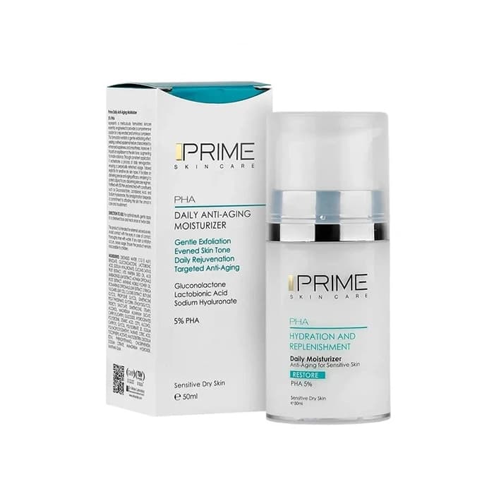 کرم بازسازی کننده و آبرسان صورت پرایم دارای PHA 5% حجم 50 میلی لیتر — تصویر ۵
