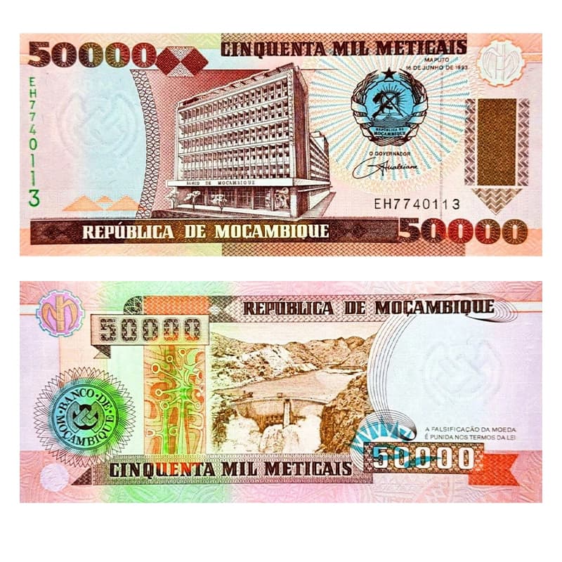 اسکناس 50.000 متیکال موزامبیک 1993 — تصویر ۷