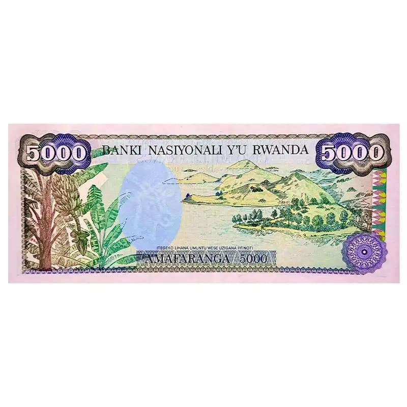 اسکناس 5000 فرانک رواندا 1988 — تصویر ۲