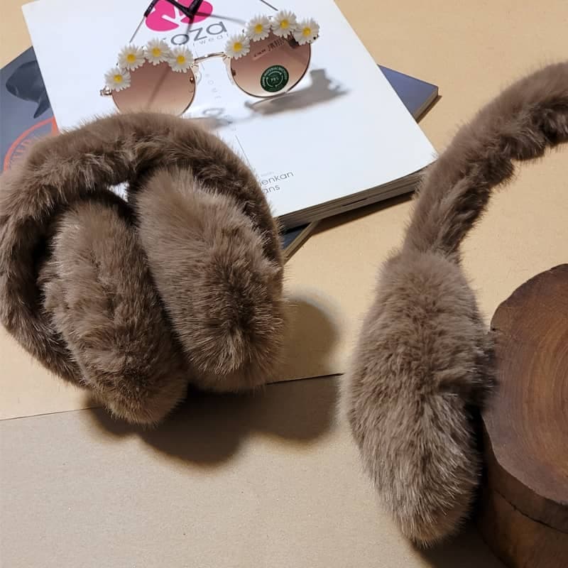 گوشگیر قهوه ای خزدار تاشو k00109