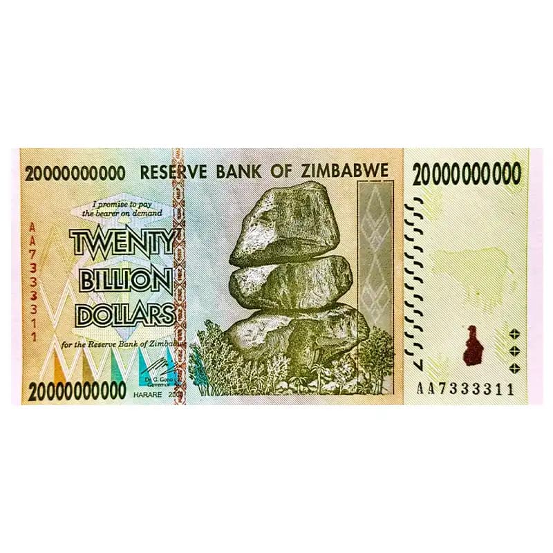 اسکناس 20000000000 دلار زیمباوه 2008 — تصویر ۵