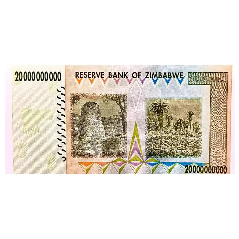 اسکناس 20000000000 دلار زیمباوه 2008 — تصویر ۶