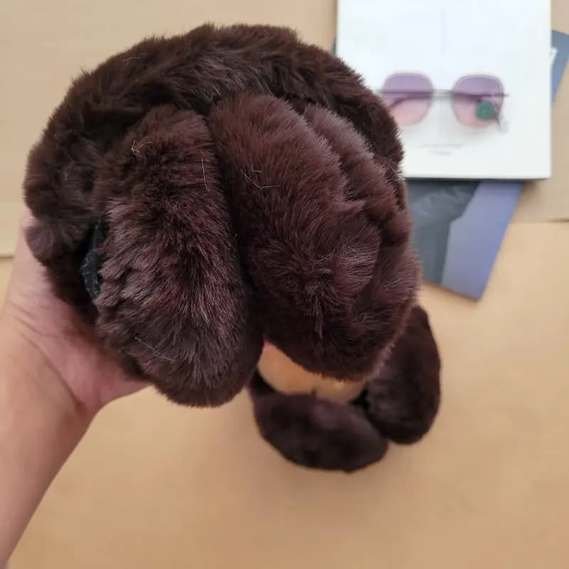 گوشگیر تدی خزدار قهوه ای تاشو k0076 — تصویر ۷