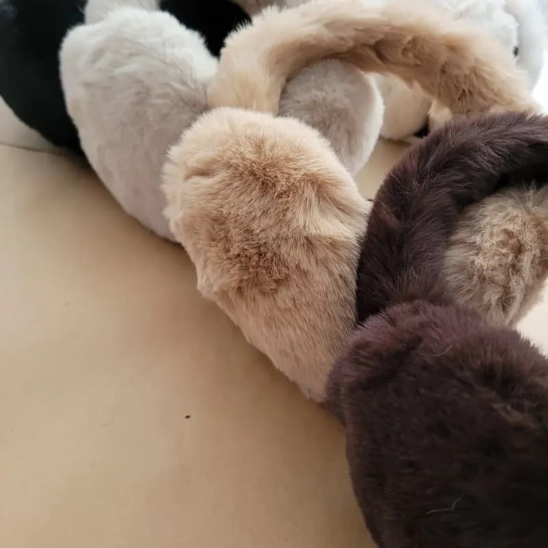 گوشگیر تدی خزدار قهوه ای تاشو k0076 — تصویر ۴