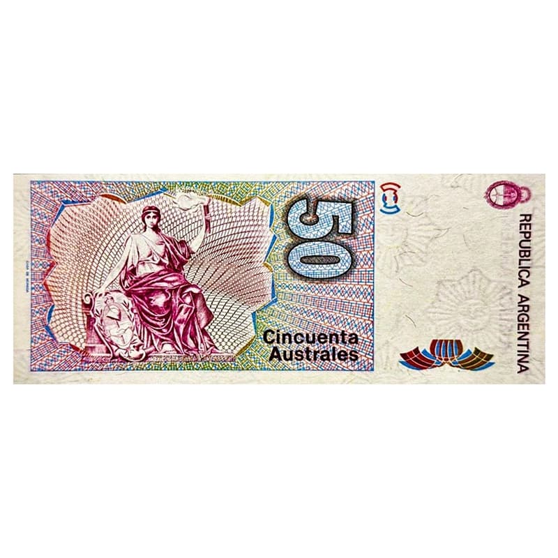 اسکناس 50 آسترال آرژانتین 1986 — تصویر ۲