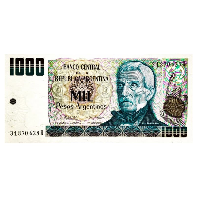 اسکناس 1000 پزو آرژانتین 1976 — تصویر ۵