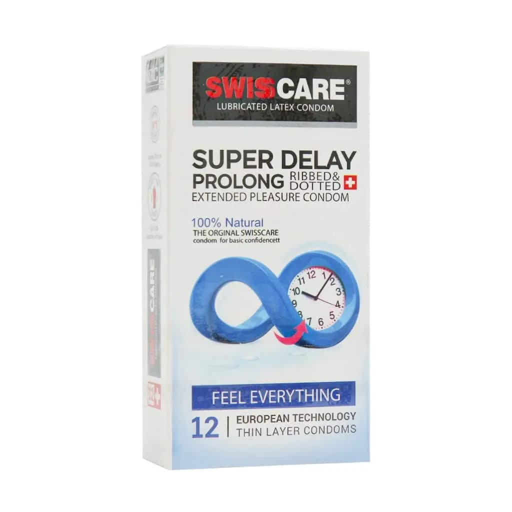 کاندوم فوق تاخیری سوئیس کر مدل Super Delay Prolong بسته 12 عددی
