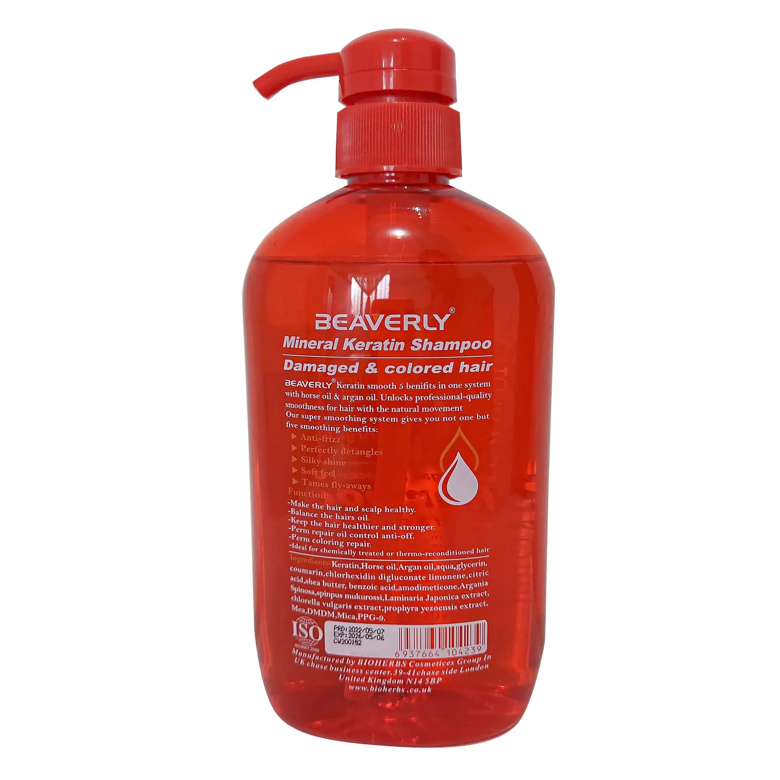 شامپو کراتین بیورلی قرمز (فاقد سولفات) اصل | Keratin Smooth Beaverly — تصویر ۴