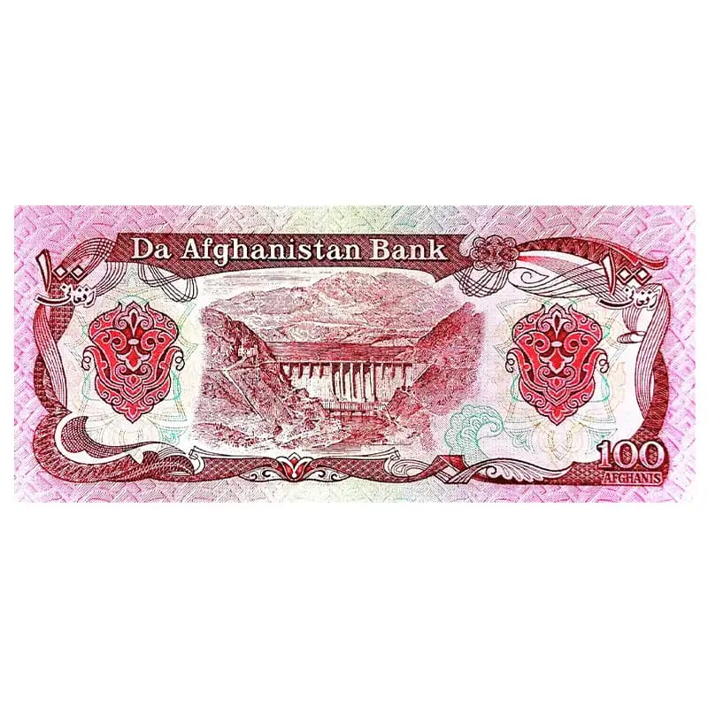 اسکناس 100 افغانی افغانستان 1370 — تصویر ۶