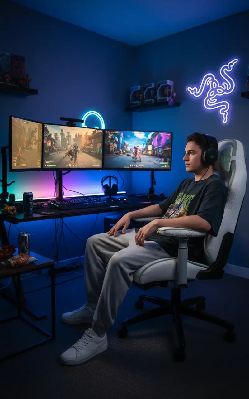 صندلی گیمینگ مدل razer s650 پارچه ای — تصویر ۴