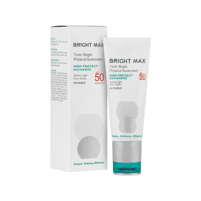 کرم ضد آفتاب فیزیکال تن برایت SPF50 برایت مکس