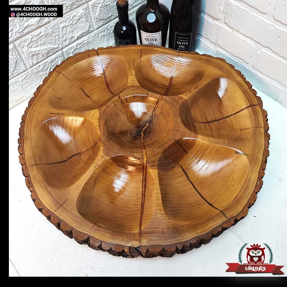 ظرف پذیرایی چوبی 7خانه روستیک مدل SV8-25 — تصویر ۵