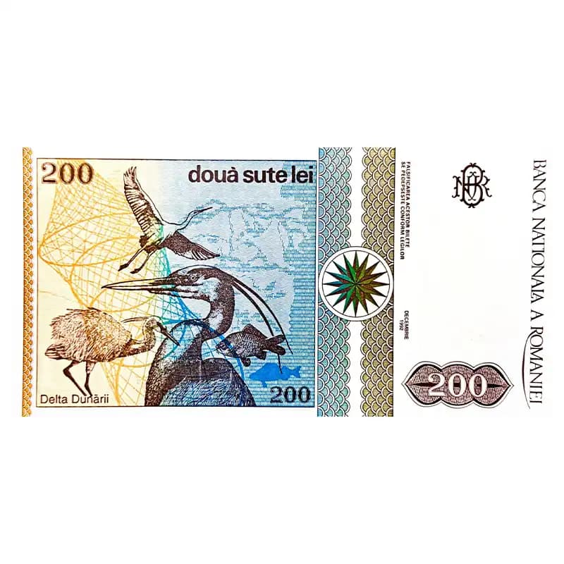 اسکناس 200 لئو رومانی 1992 — تصویر ۲