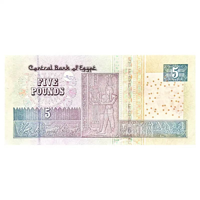 اسکناس 5 پوند مصر 2025 — تصویر ۲