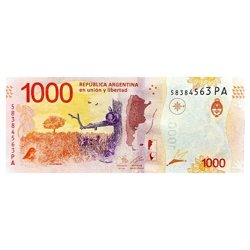 اسکناس 1000 پزو آرژانتین 2019 — تصویر ۲