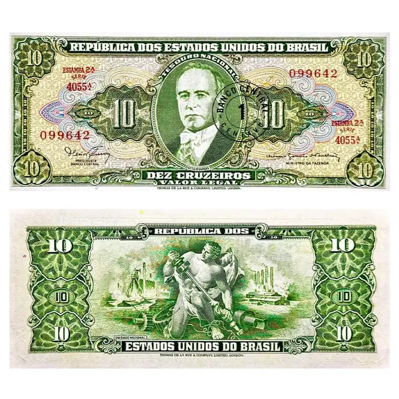 اسکناس 10 کروزیرو برزیل 1964 — تصویر ۸