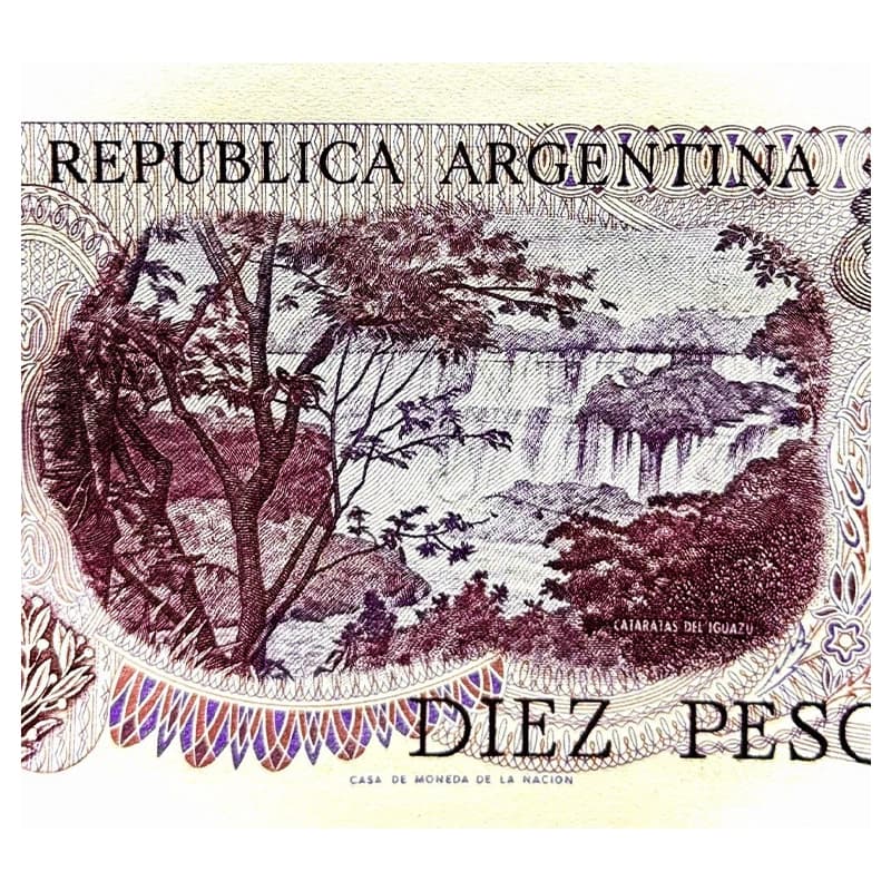 اسکناس 10 پزو آرژانتین 1976 — تصویر ۱۰