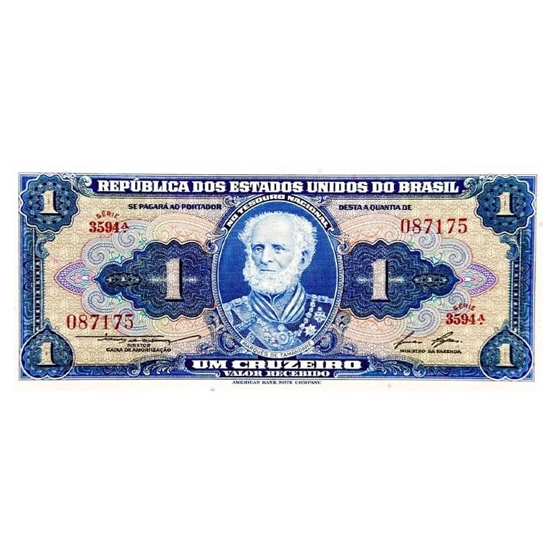 اسکناس 1 کروزیرو برزیل 1954