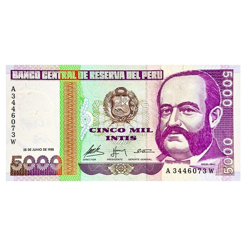 اسکناس 5000 اینتیس پرو 1988