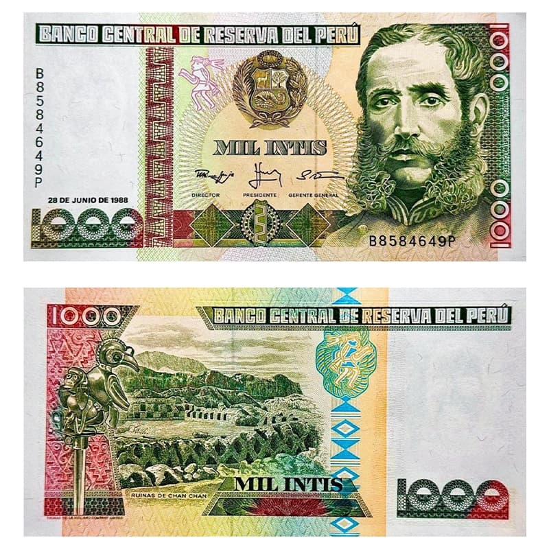 اسکناس 1000 اینتیس پرو 1988 — تصویر ۷
