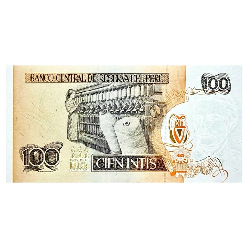 اسکناس 100 اینتیس پرو 1987 — تصویر ۷