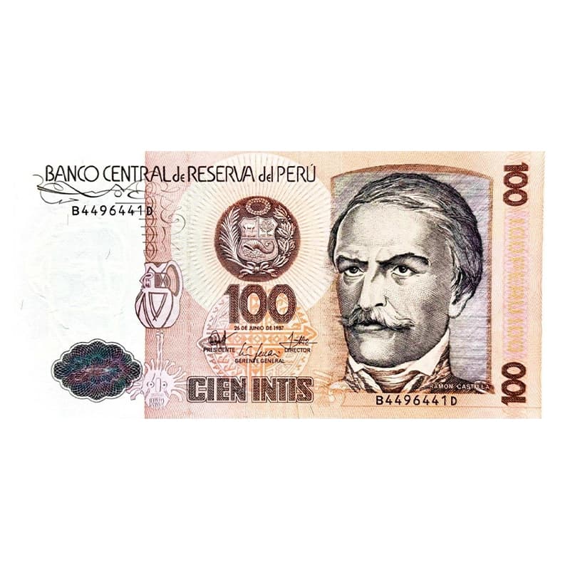 اسکناس 100 اینتیس پرو 1987