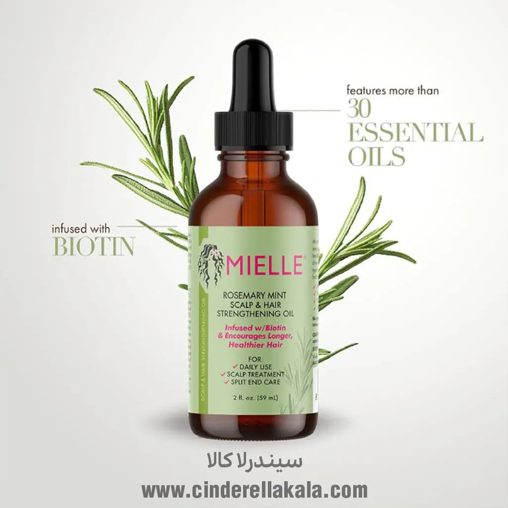روغن ضد ریزش مو رزماری و نعناع میله Mielle آمریکایی — تصویر ۴