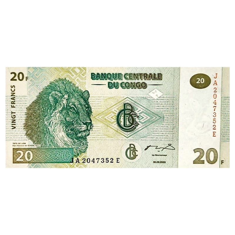 اسکناس 20 فرانک کنگو 2003