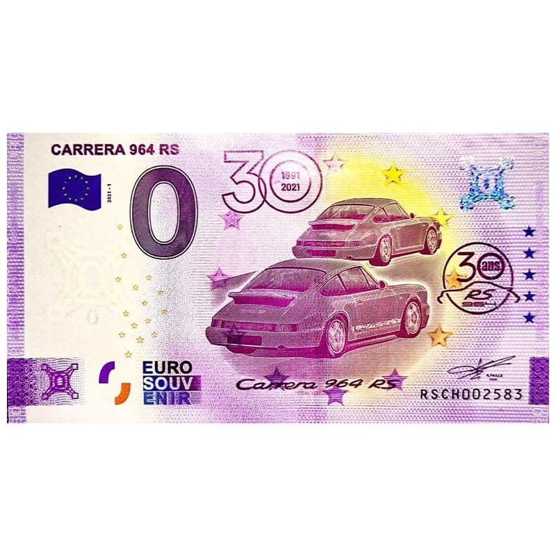 اسکناس صفر یورو پورشه کاررا 2021 Carrera 964RS — تصویر ۲