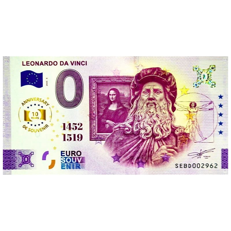 اسکناس صفر یورو لئوناردو داوینچی 2025 Leonardo Da Vinci