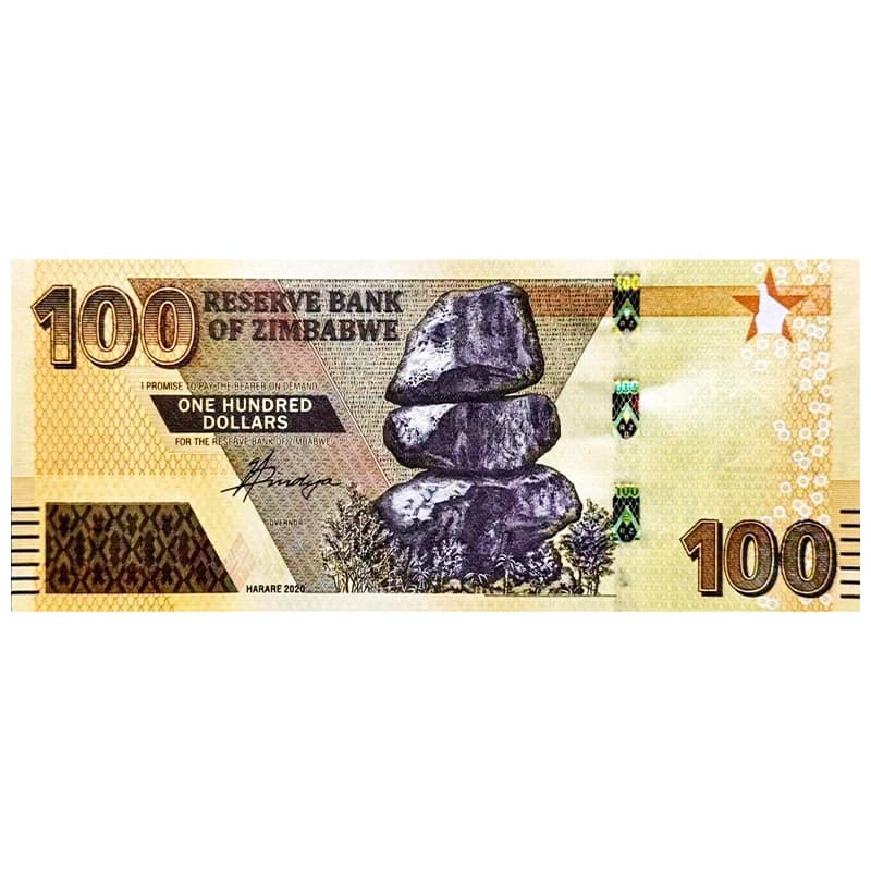 اسکناس 100 دلار زیمباوه 2020
