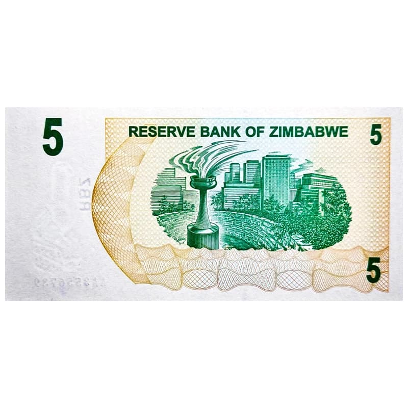 اسکناس 5 دلار زیمباوه 2007