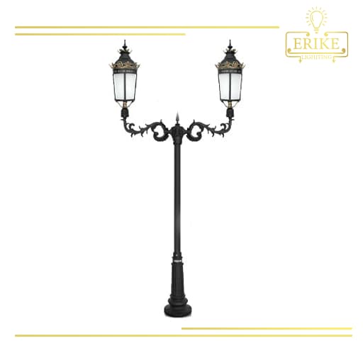 چراغ حیاطی پارکی شب تاب مدل امپراطور دو شاخه آرین