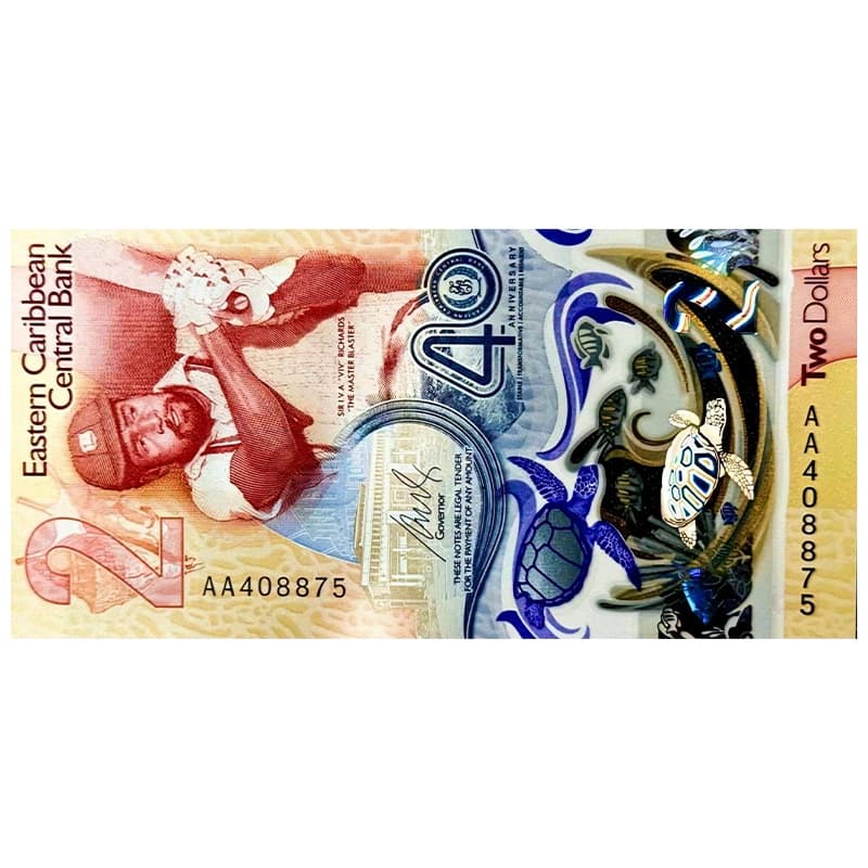 اسکناس 2 دلار کارائیب شرقی 2023