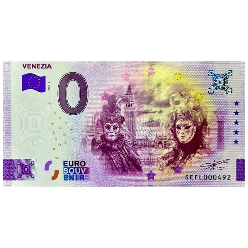 اسکناس صفر یورو کارناوال شهر ونیز 2025 Venezia — تصویر ۵