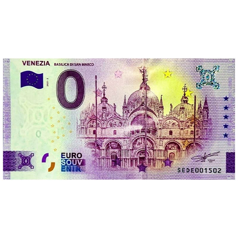 اسکناس صفر یورو کلیسای سن مارکو ونیز 2025 Venezia Basilica Di San Marco