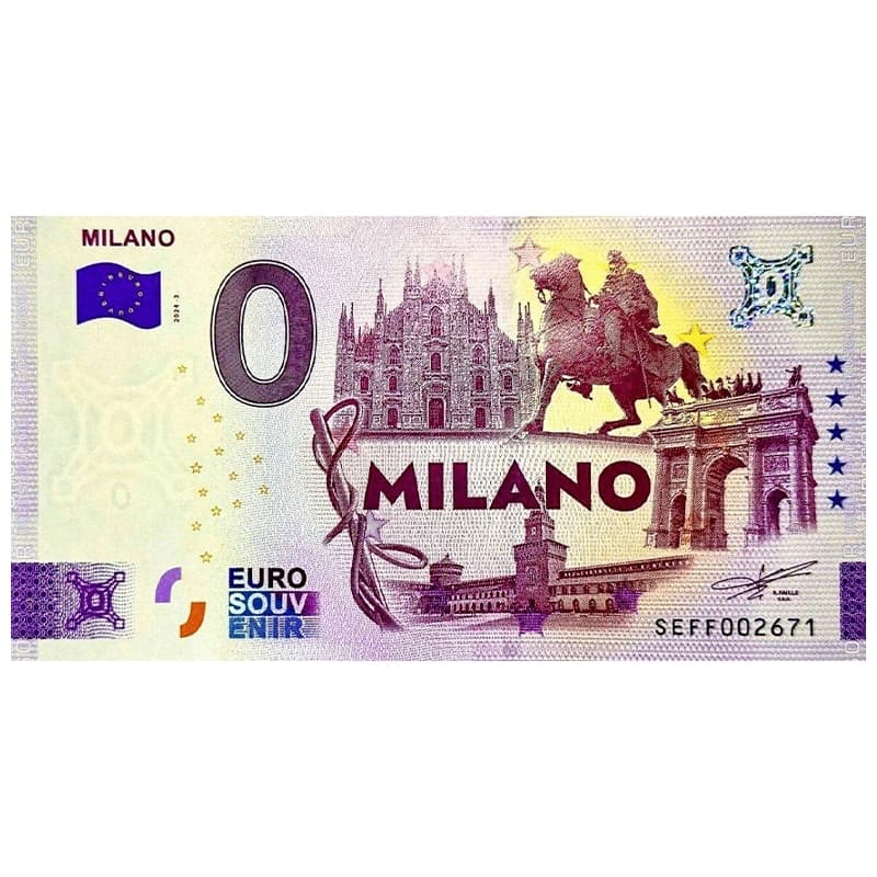 اسکناس صفر یورو شهر میلان ایتالیا 2024 Milano