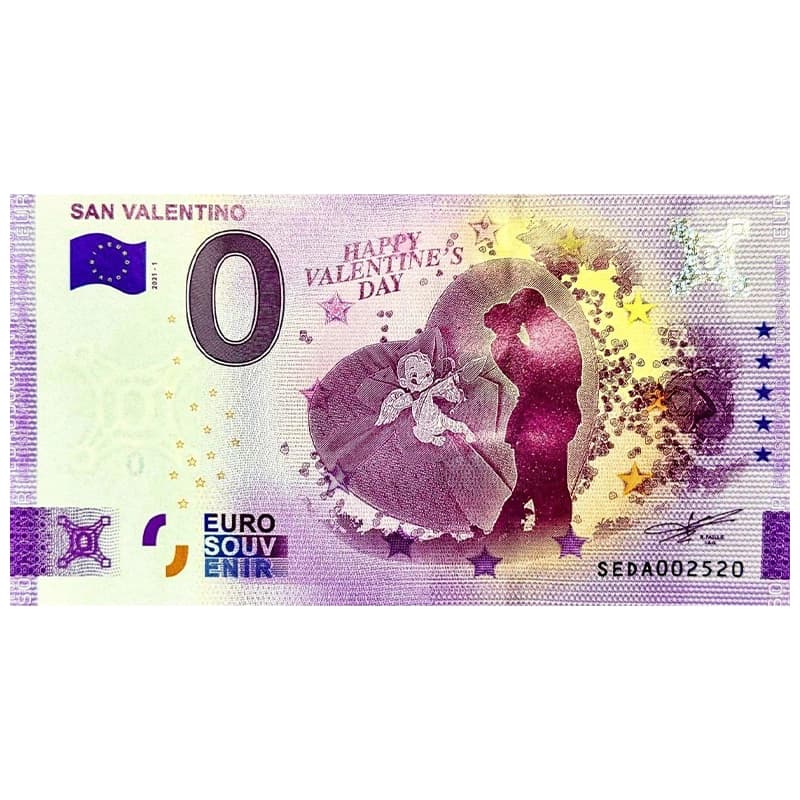 اسکناس صفر یورو روز ولنتاین 2021 San Valentino
