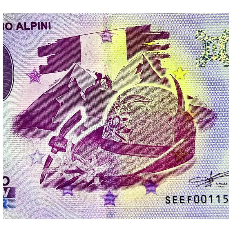 اسکناس صفر یورو سالگرد 150 سالگی آلپینی Anniversario Alpini 2022 — تصویر ۸